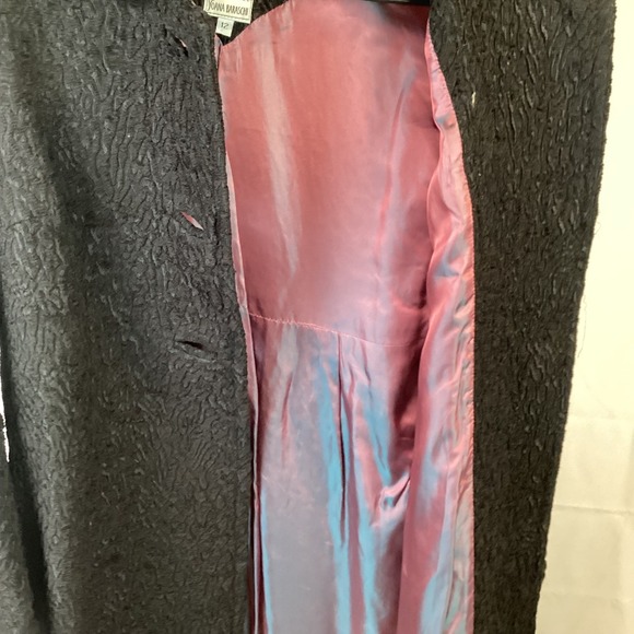 Vintage Yoana Baraschi Black Textured Boucle‎ Coat Peter Pan Collar - Picture 7 of 9